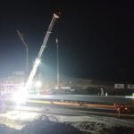 Nočna zapora avtoceste zaradi montaže mostu