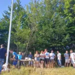 Postavitev nove slovenske zastave v Butajnovi