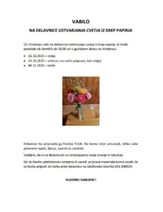 DU Vrzdenec vabi na delavnice izdelovanja cvetja iz krep papirja