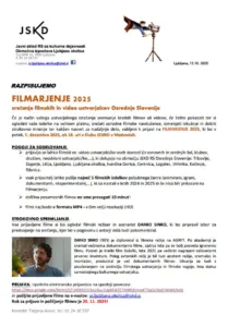 Razpis FILMARJENJE 2025