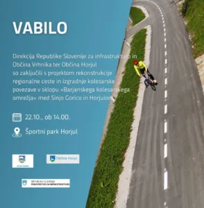 VABILO NA OTVORITEV KOLESARSKE STEZE