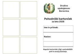 Pohodniški kartonček DU Borovnica