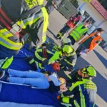 Obsežna gasilska vaja v podjetju Huliot