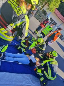 Obsežna gasilska vaja v podjetju Huliot