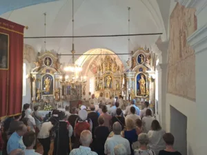 Blagoslov obnovljenega zvonika cerkve sv. Kancijana na Vrzdencu