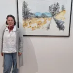 Sodelovanje naše krajanke na območni likovni razstavi v Galeriji Sora