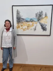 Sodelovanje naše krajanke na območni likovni razstavi v Galeriji Sora